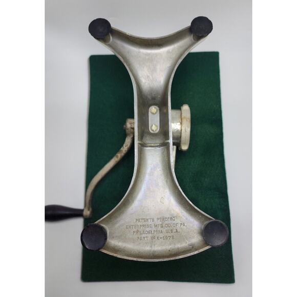 Vintage 70s Meat‎ Grinder Enterprise K-1978 White Cast-Iron No Clamp - Picture 14 of 16